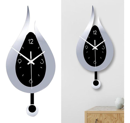 Reloj De Pared Péndulo, Reloj De Pared Decorativo De Plata