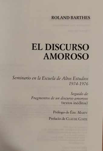 El Discurso Amoroso... (Usado)