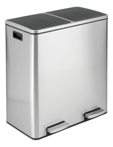 Mdesign Cubo De Basura De Acero De Metal De 16 Galones/60 L.