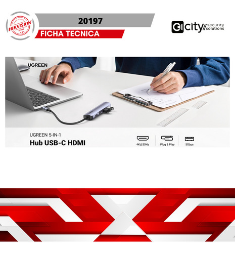 Hub Usb-c A 4 Puertos Usb 5 En 1 M20197