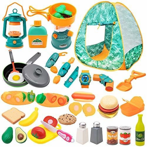 Joyin 40+pcs Kids Camping Set Toys, Kids Pop Up Tent With