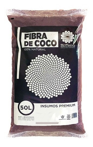 Sustrato Fibra De Coco Bioterra Premium Organico 50l