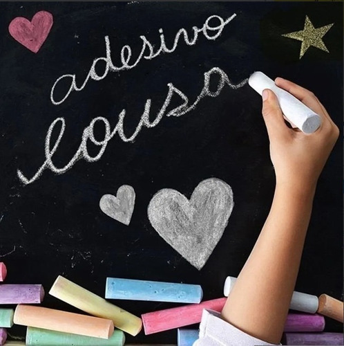 Adesivo Para Escrever Com Giz 2,5m X 50cm Cor Preto Fosco Vinílico