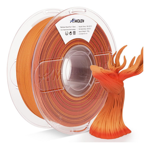 Filamento 3d De Madera Profunda Arco Iris Pla Filamento...