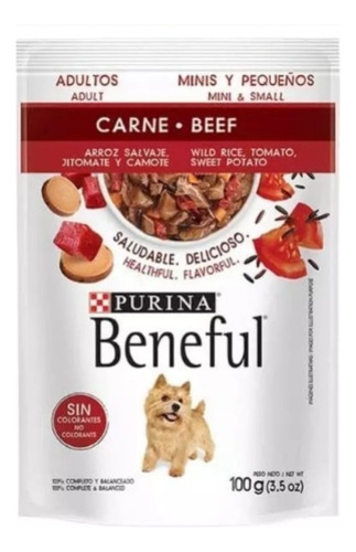 Purina Beneful Pouch Adultos Minis  Pack 80 Unid.