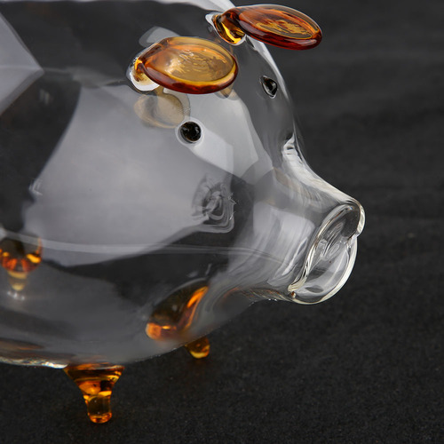 Monedero De Cristal Transparente Para Guardar Monedas Piggy