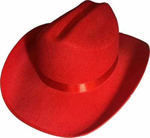 Sombrero De Disfraces De Fieltro De Vaquero Rojo De New Chil