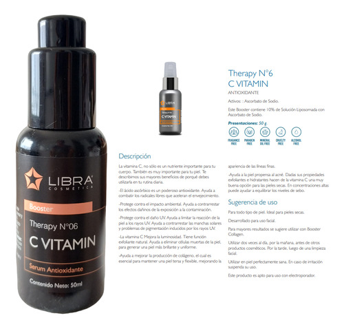 Booster Serum Vitamina C Libra Cosmetica Pack 5