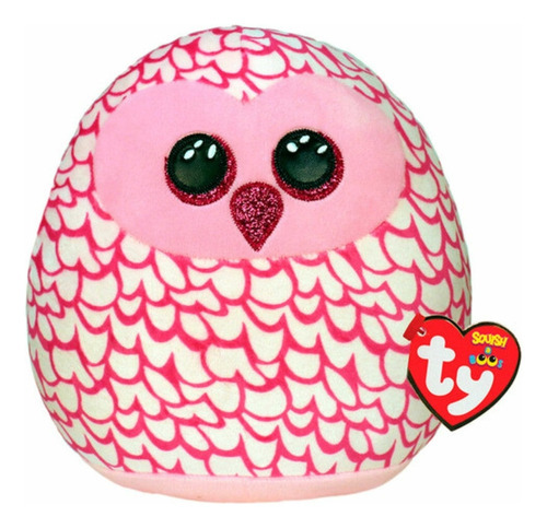 Pelúcia Ty Squish A Boos Coruja Pinky 22 Cm 46243 Toyng