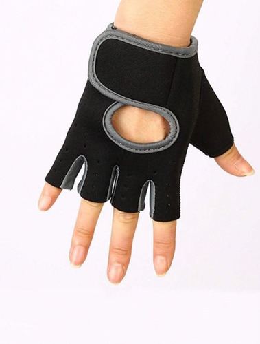 Guantes Medio Dedo Unisex Antideslizantes Negro/gris Talla M