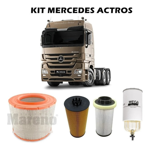 Kit 4 Filtros Camion Mercedes Actros Wega Mareno