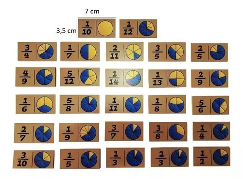 Jogo Educativo de Matemática e Pedagógico Dominó de Frações