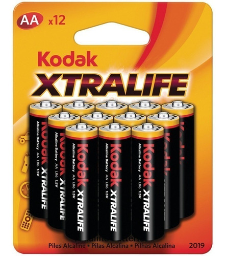 Pilas Alcalinas Xtralife Kodak Doble A Aa X12 Batería Atrix®