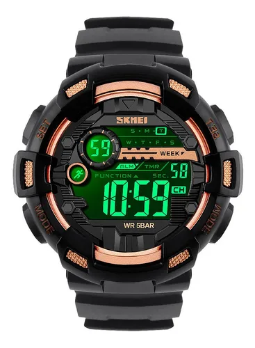 Reloj pulsera Skmei 1243 de cuerpo color negro digital para