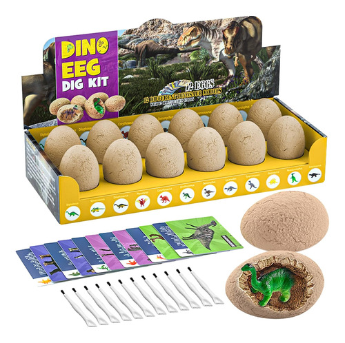 12 Pzs Huevos De Dinosaurio Excavación Kits, Juguetes De Set