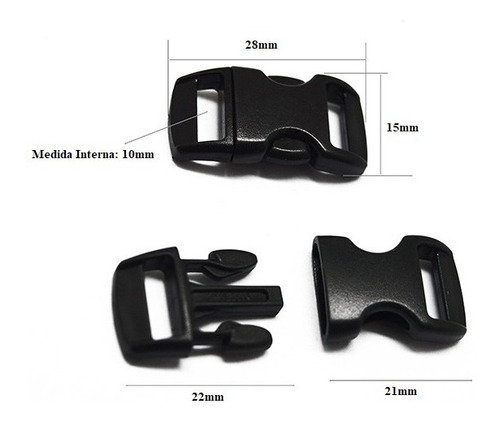 Imagen 4 de 6 de Hebilla Pulsera Paracord 3/8 Curvas Múltiples Colores 5
