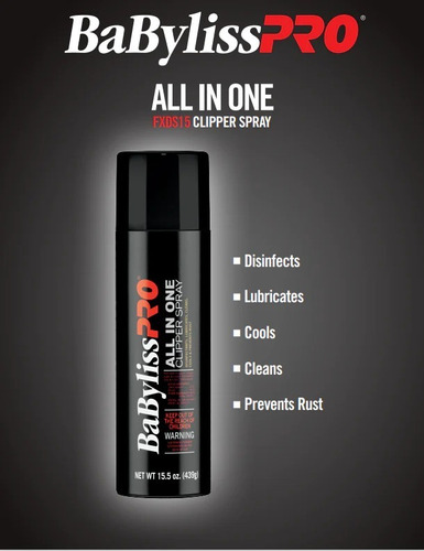 All In One  Clipper & Trimmer Spray Color Negro Mate