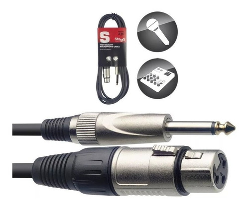 Cable Canon - Plug - 6 Mts - Xlr - 6,5 - Stagg Microfono Mic