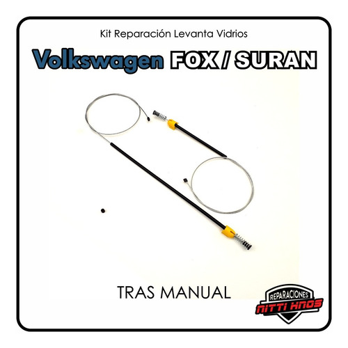 Kit Reparación Levanta Vidrios Vw Fox / Suran Tras Manual