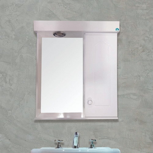 Imagen 4 de 9 de Botiquín De Baño Espejo 50 Cm Blanco Con Luz Envio Gratis