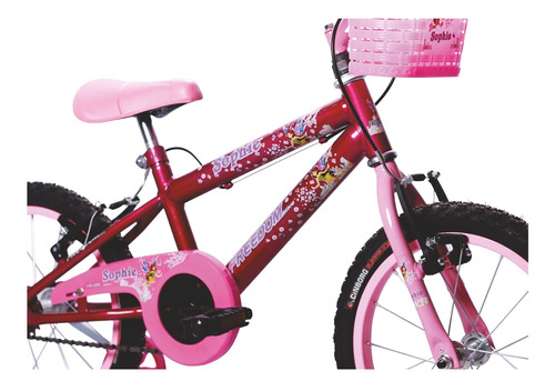 Bicicleta Infantil Feminina Aro 16 Sophie Menina Cor Pink Tamanho do quadro Crianças de 3 a 7 anos