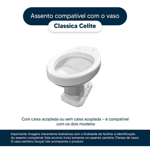 Assento Sanitário Classica Pergamon (bege Claro) Para Celite
