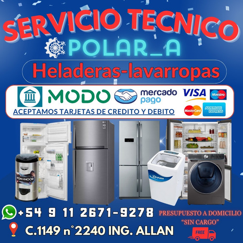 Service Lavarropas Heladeras Samsung Drean Patrick Gafa