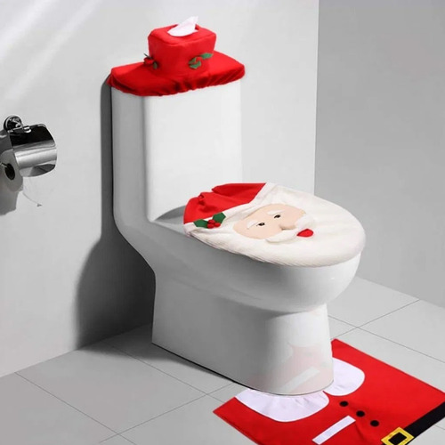Imagen 2 de 4 de Set De Baño Pascuero 3 Piezas Adorno Navidad Decoracion