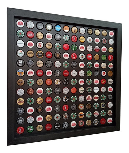 Quadro Porta Tampinhas De Cerveja Linha Black - 144 Unidades