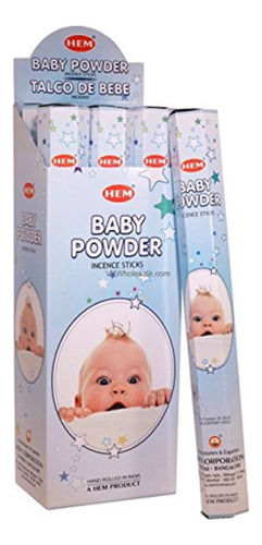 Hem Baby Powder 100 Varillas De Incienso (5 X 20 Paquetes De