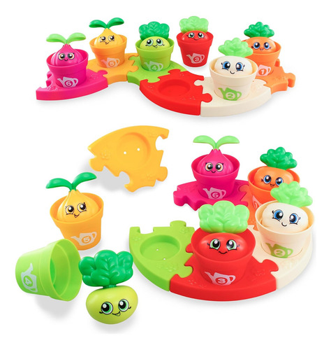 Apilable Encastre Asociacion Didactico Plantas Macetas Bebe Color Multicolor
