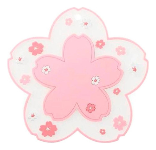 Porta Vaso Hoja De Sakura Kawaii Cute Posavasos Silicona