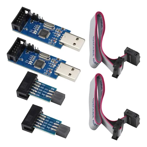 Paquete De 2 Unidades Usbasp Isp Programmer + Adaptador 10 P