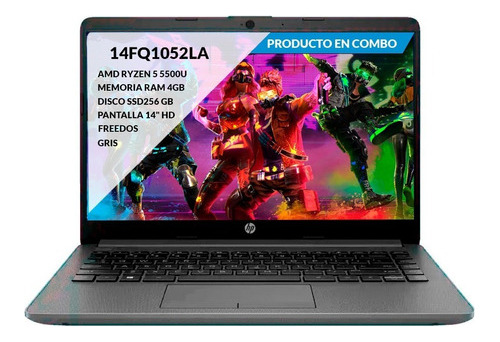 Portatil Hp Amd Ryzen 5 5500u Ram 4gb Ssd 256gb 14-fq1052la