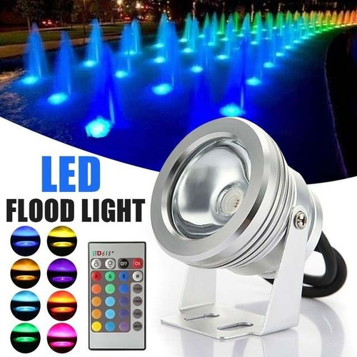 Reflector Led 10w Multicolor Para Piscinas, Fuentes, Cascada