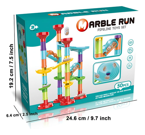 Pista De Canicas 50 Piezas Tobogán De Canicas Juego Color Multicolor