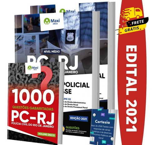 Imagem 1 de 6 de Kit Apostila Concurso Pc Rj - Investigador Policial + Testes
