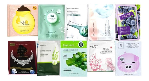 Lote 100 Mascarillas Faciales Coreanas Anti Acné Colágeno 