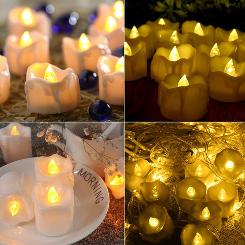 Velas Led, Juego De 12 Velas Led Sin Llama, Candelitas Led T