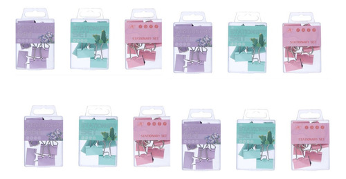 Pack 12 Clips Binder Metalico  Medianos Colores Variados 