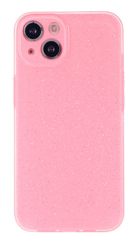 Protector iPhone 15 Color Rosa Con Brillos