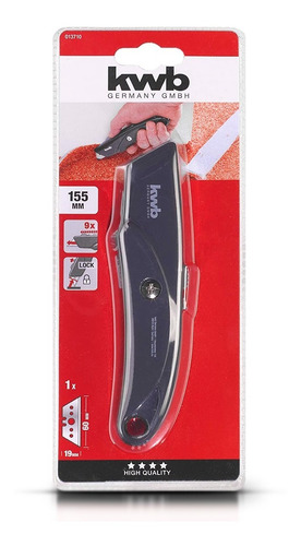 Imagen 2 de 8 de Cutter Trincheta Metalica Profesional Retractil Kwb Germany
