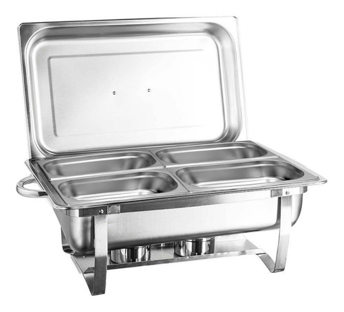 Kit 12 Rechauds Retangular Inox 13 L