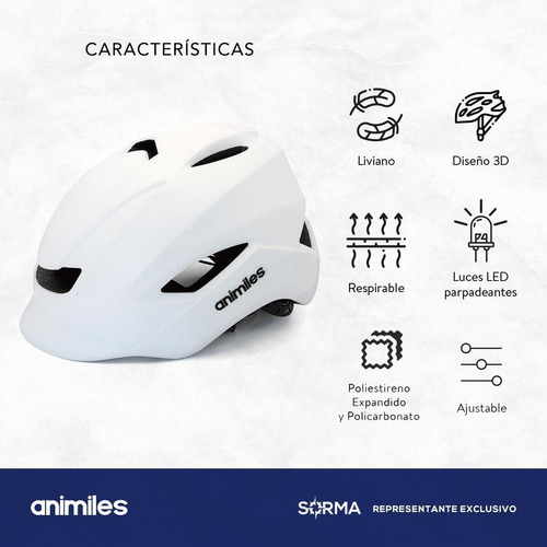 Imagen 2 de 10 de Casco Bicicleta Con Visera Luz Trasera Y Ventilación