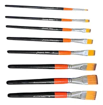 Comprar Set Kit 8 Pinceles Profesionales Chato Arte Acrílico Oleo