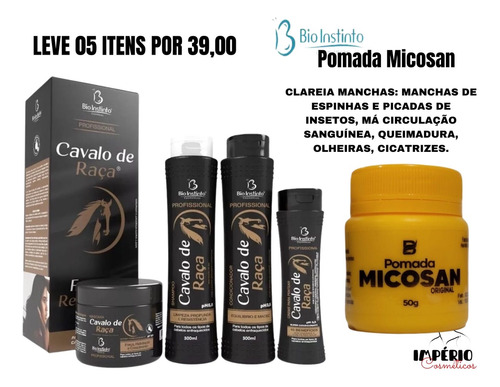 Kit Cavalo De Raça E Pomada Micosan Original