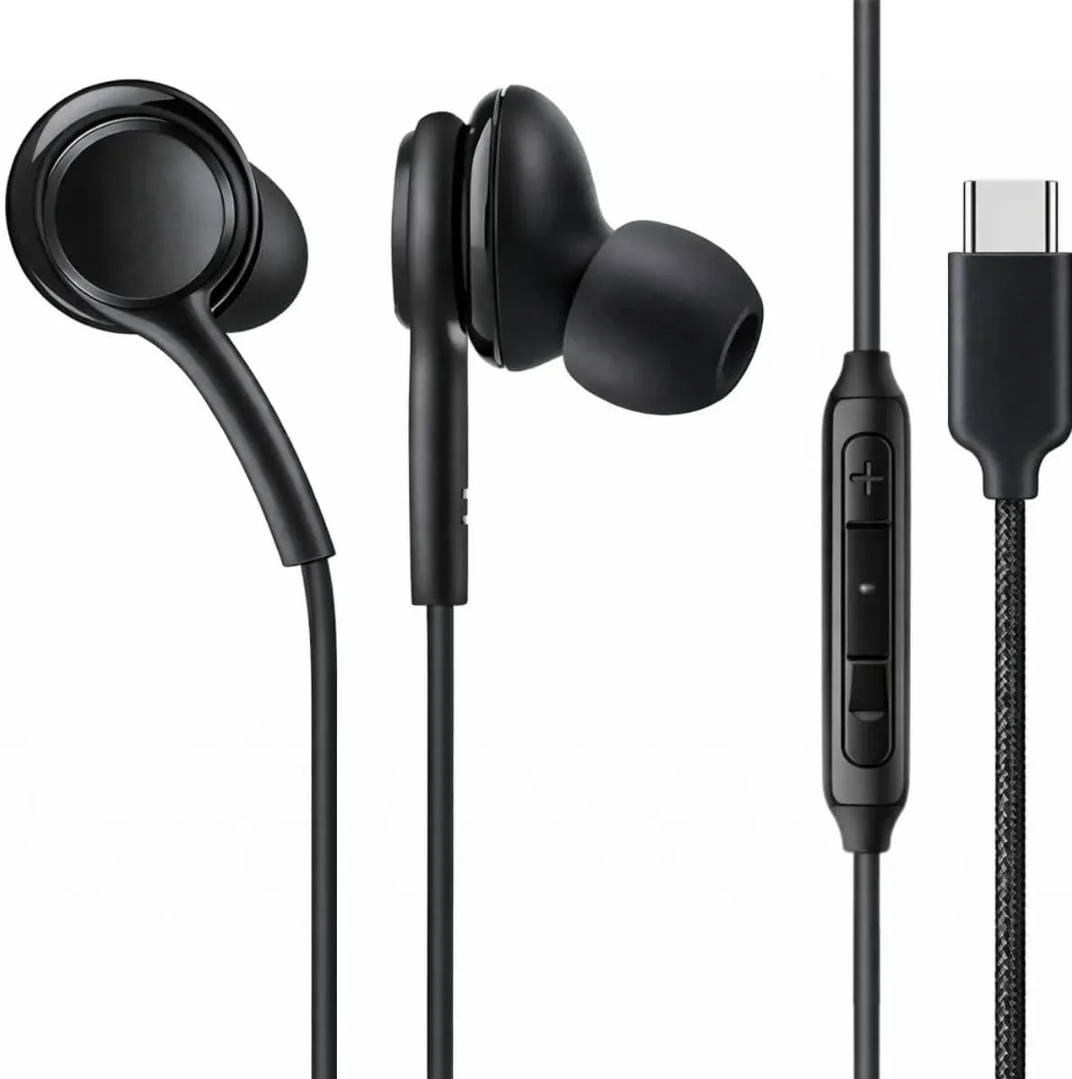 Fones De Ouvido Tipo C Intra Auricular Com Microfone Controle Volume Som Estéreo Grave Forte Cabo Nylon Resistente Compatível Android Samsung Xiaomi iPhone 15 16 17 Usb-c Premium Eletric Teck