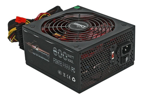 Imagem 2 de 4 de Fonte de alimentação para PC Knup Cowboy KP-535 600W preta 115V/230V