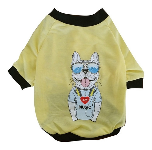 Polera Estampada Para Mascotas Talla L 36 X 24 Cm