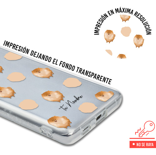 Funda Para Vivo Mujer Perrito Pomerania Manchas Con Nombre